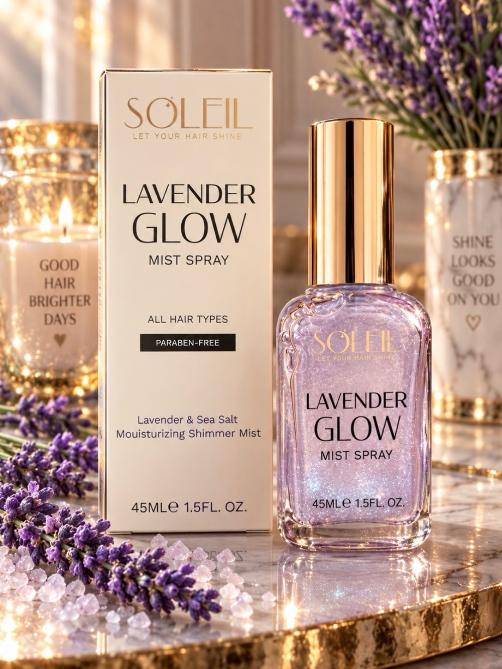 SOLEIL Lavender Glow Moisturizing Shimmer Mist Spray LUXURY ⭐️